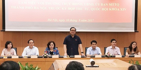 Đoàn ĐBQH Thành phố làm việc với các cơ quan của Hà Nội trước kỳ họp thứ 4 